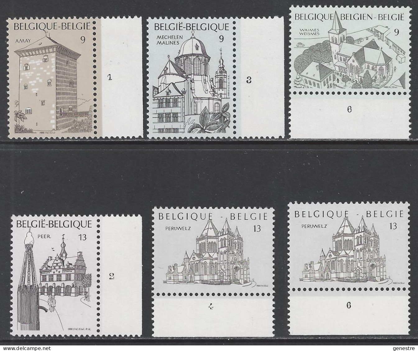 Belgique COB 2288 ** (MNH) - Planche 1 - 1981-1990