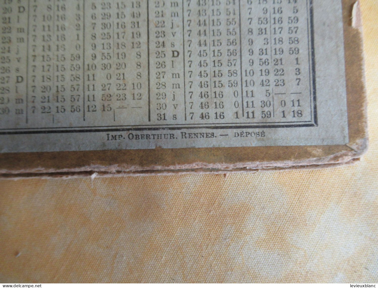 Almanach Des Postes & Des Télégraphes/Pêche à La Truite/ LOIR & CHER /Sans  Cahier / Imp. Oberthur Rennes/ 1938   CAL519 - Groot Formaat: 1921-40