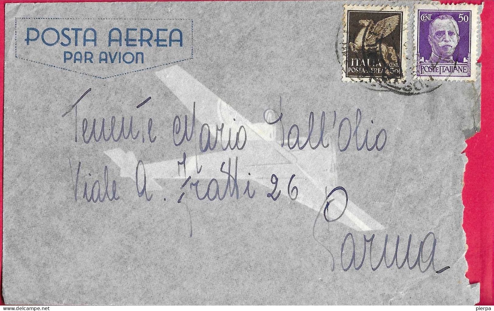 BUSTA VIA AEREA DA POSTA MILITARE ??*21.5.42* PER PARMA - Storia Postale (Posta Aerea)