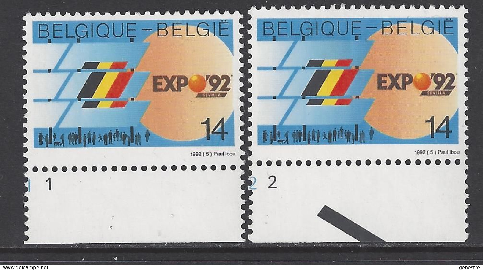 Belgique COB 2448 ** (MNH) - Planches 1 Et 2 - 1991-2000