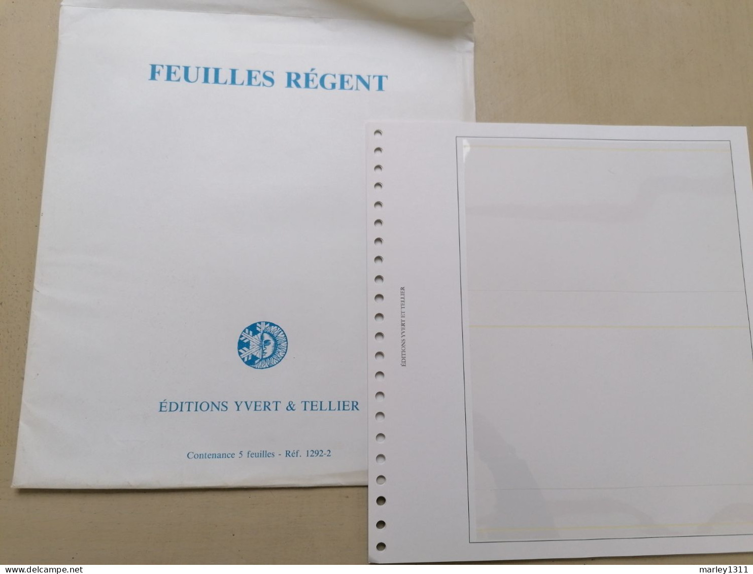 Lot De 5 Feuilles Régent 2 Poches Pour Blocs - Large Format, White Pages