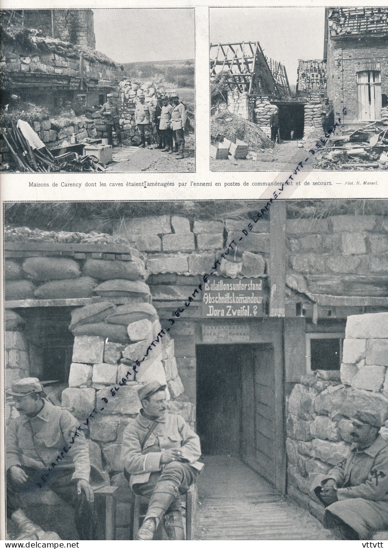 Document (1915), CARENCY, Postes Souterrains Des Allemands, Maisons, Sapeurs, Sous-sol, Caves, Postes, Guerre 14-18 - Verzamelingen