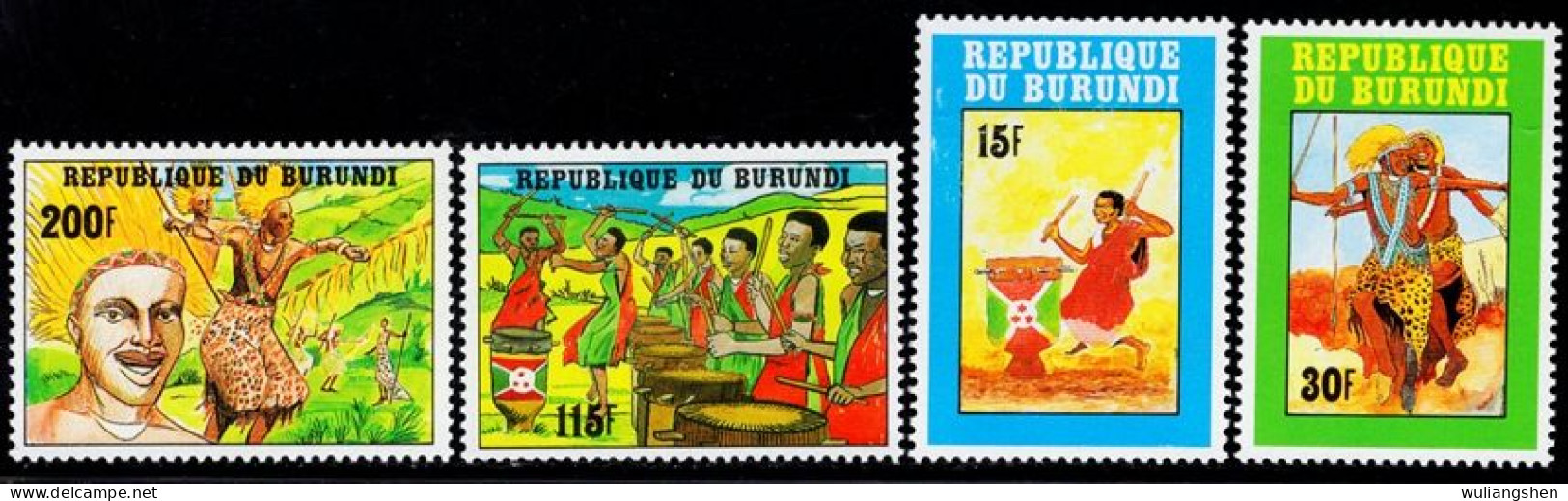 CU0481 Burundi 1992 Flag Dance Indigenous 4V MNH - Nuevos