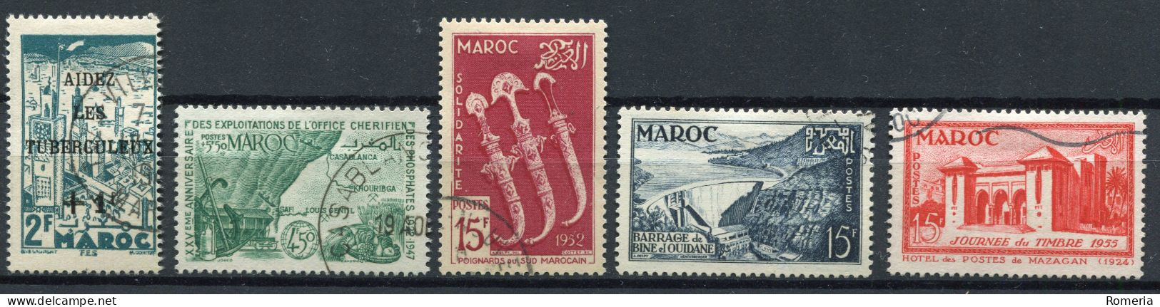 Maroc - 1942 -> 1955 - Yt  238 - 245 - 320 - 324 - 343 - Oblitérés - Usati