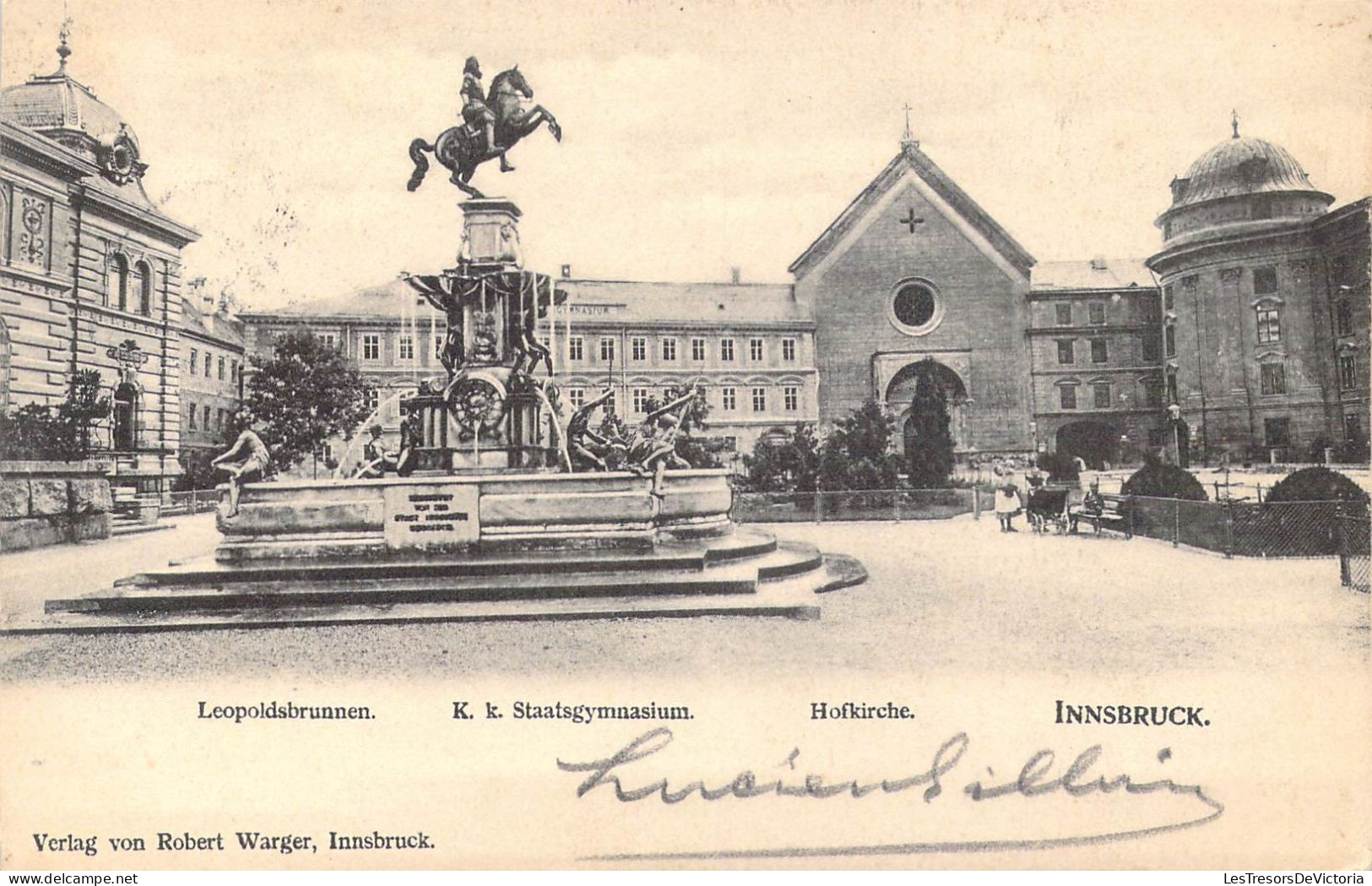 AUTRICHE - Innsbruck - Leopoldsbrunnen - K.k. Staatsgymnasium - Hofkirche - Carte Postale Ancienne - Innsbruck