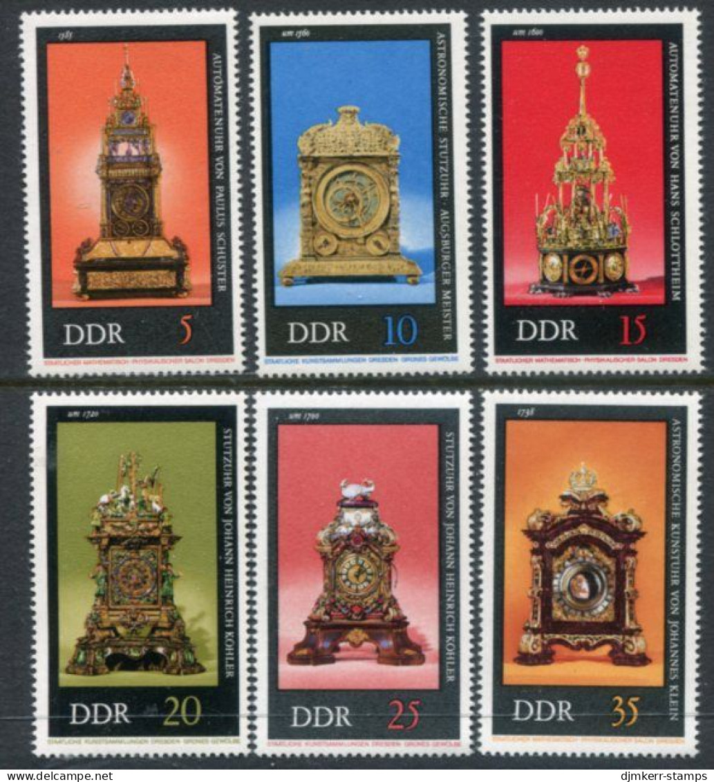 DDR / E. GERMANY 1975 Antique Clocks MNH / ** .  Michel 2055-60 - Unused Stamps