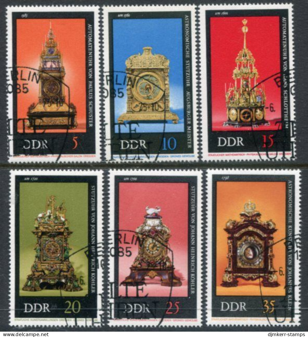 DDR / E. GERMANY 1975 Antique Clocks Used.  Michel 2055-60 - Oblitérés