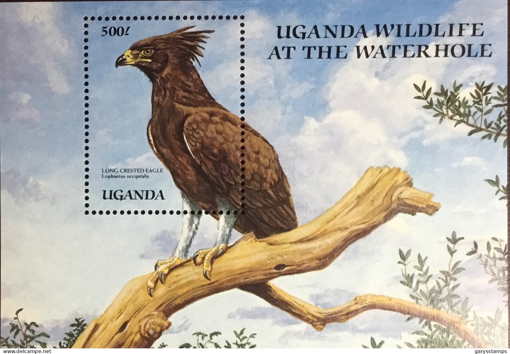 Uganda 1989 Wildlife At The Waterhole Eagle Birds Minisheet MNH - Arends & Roofvogels