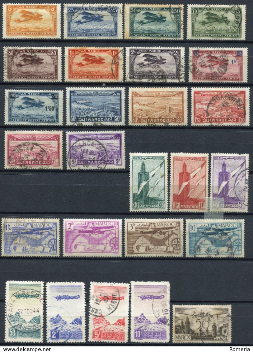 Maroc - 1922 -> 1955 - Lot Poste Aérienne Oblitérés - Nºs Dans Description - Poste Aérienne