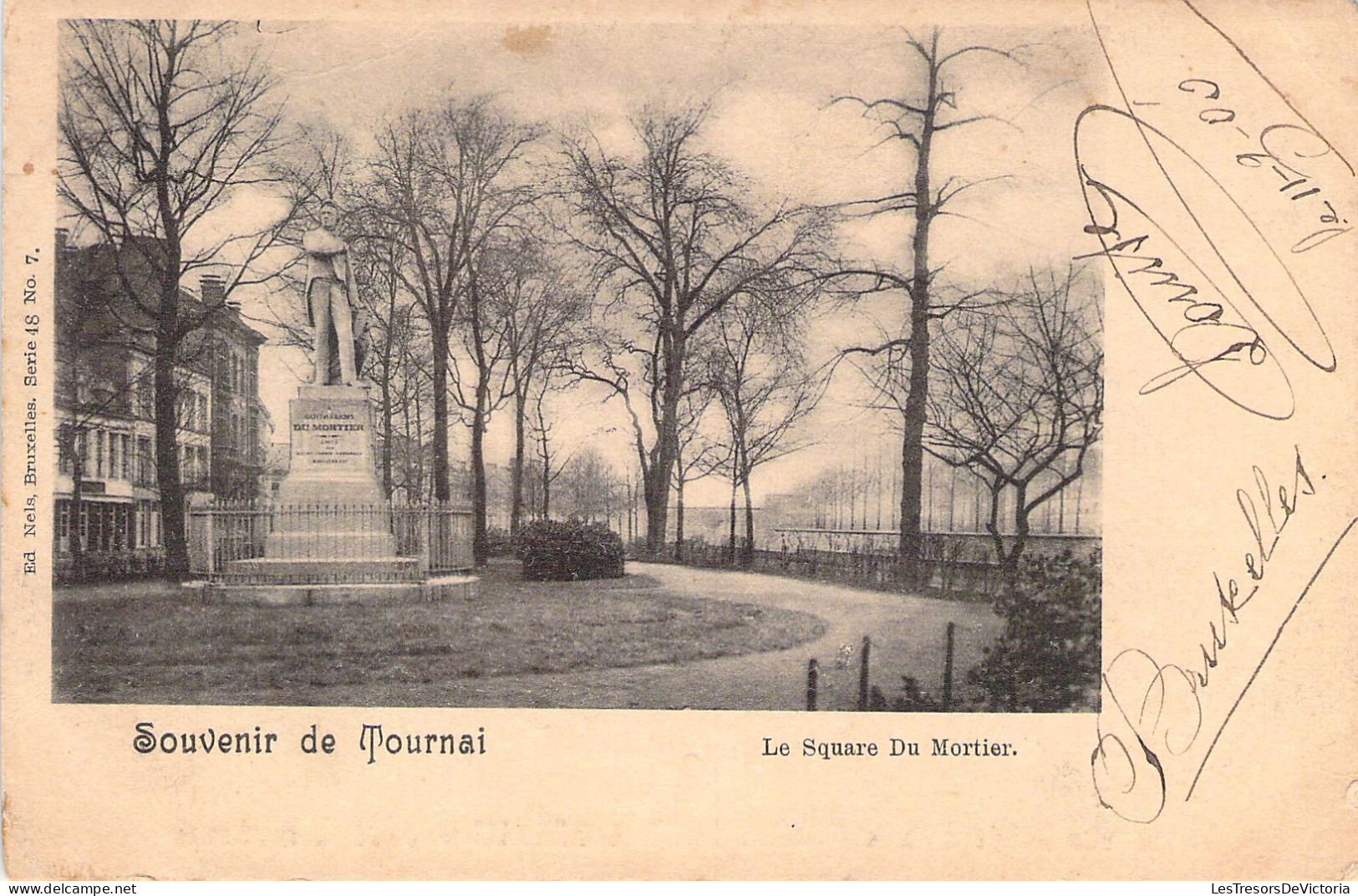 BELGIQUE - TOURNAI - Le Square Du Mortier - Carte Postale Ancienne - Tournai