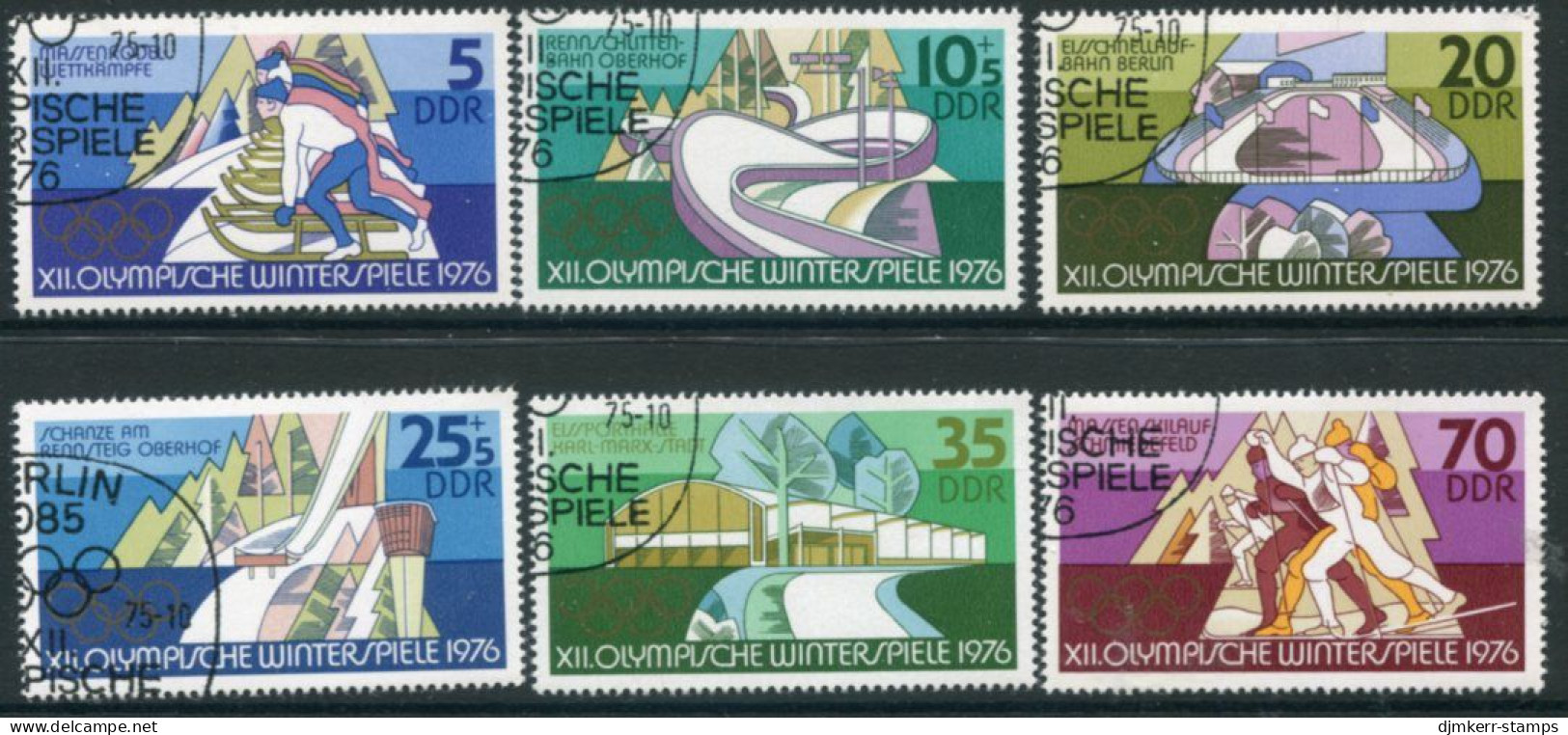 DDR / E. GERMANY 1975 Winter Olympic Games Used.  Michel 2099-104 - Oblitérés