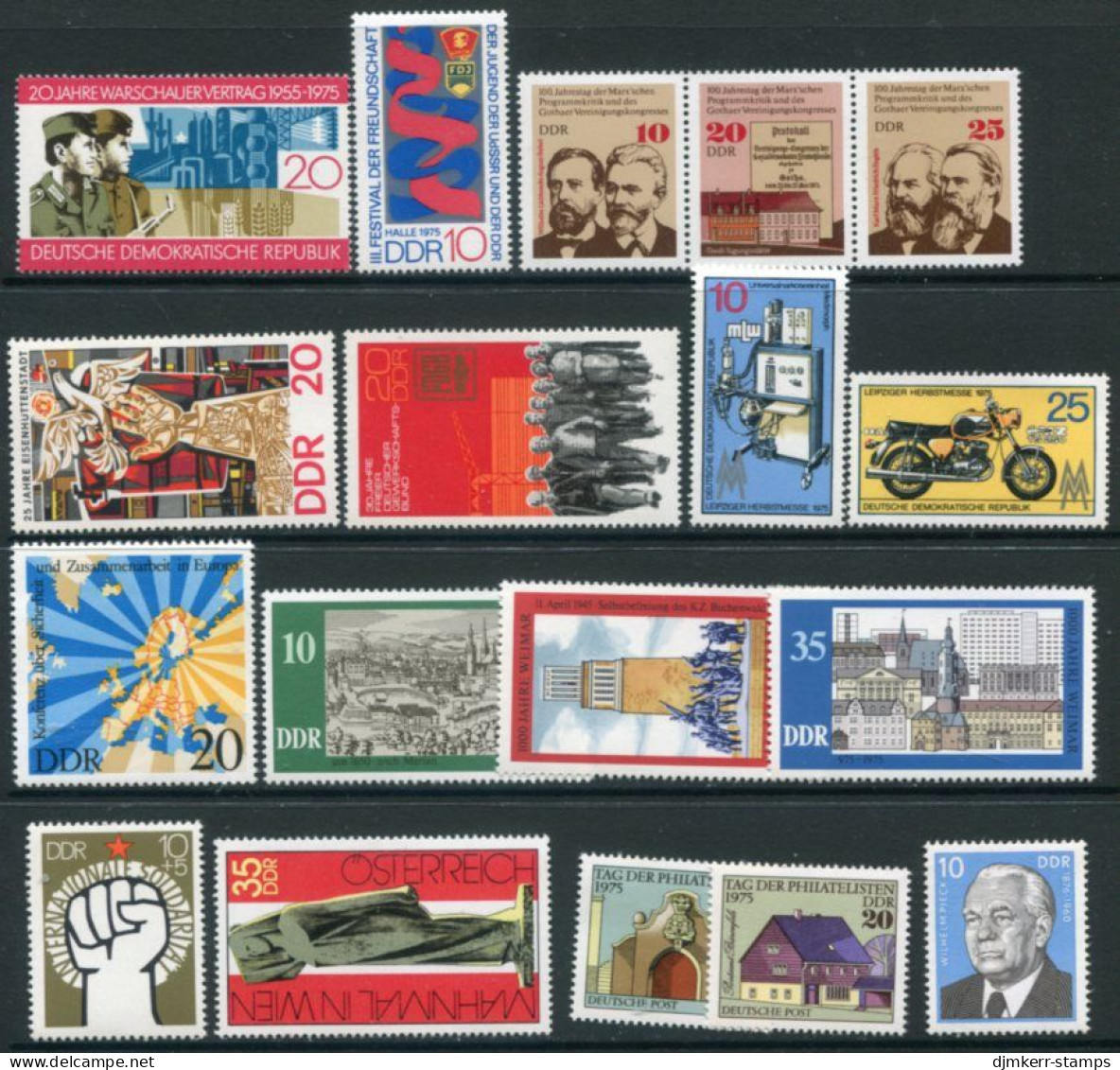 DDR / E. GERMANY 1975 Twelve Commemorative Issues MNH / ** - Unused Stamps