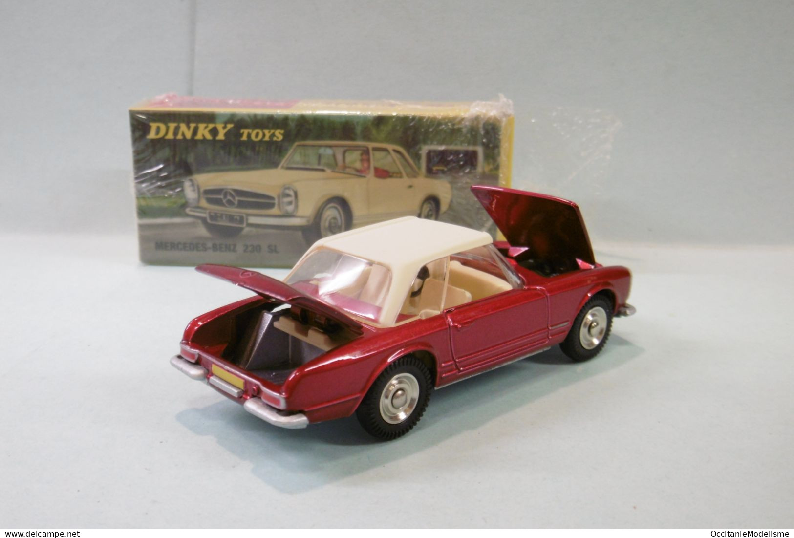 Dinky Toys / Atlas - MERCEDES BENZ 230 SL Cabriolet Rouge Métallisé Réf. 516 Neuf BO 1/43 - Dinky