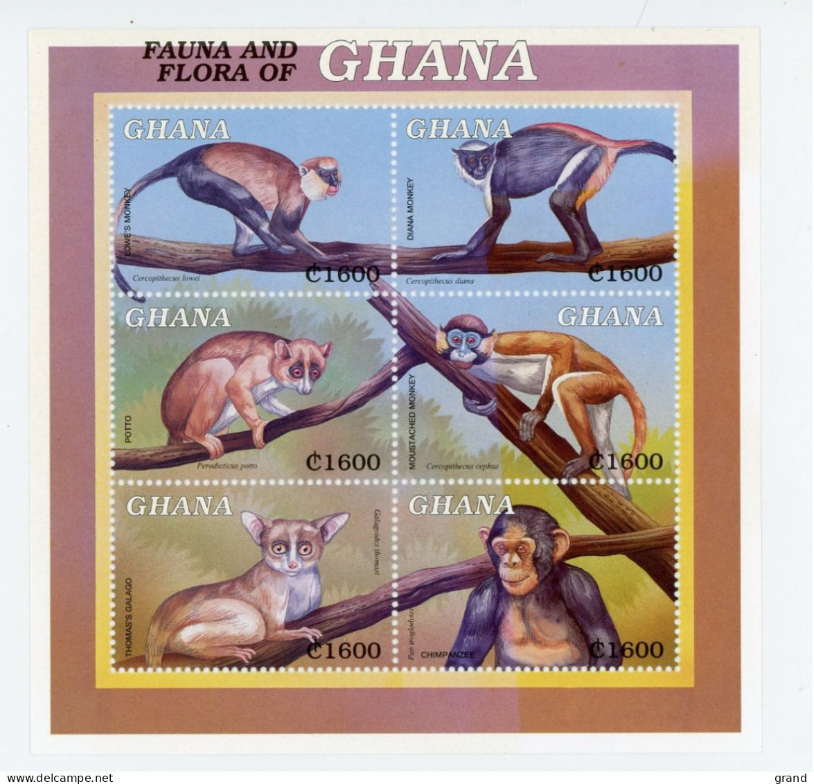 Ghana-2000-Singes.-YT 2518/33***MNH - Monkeys