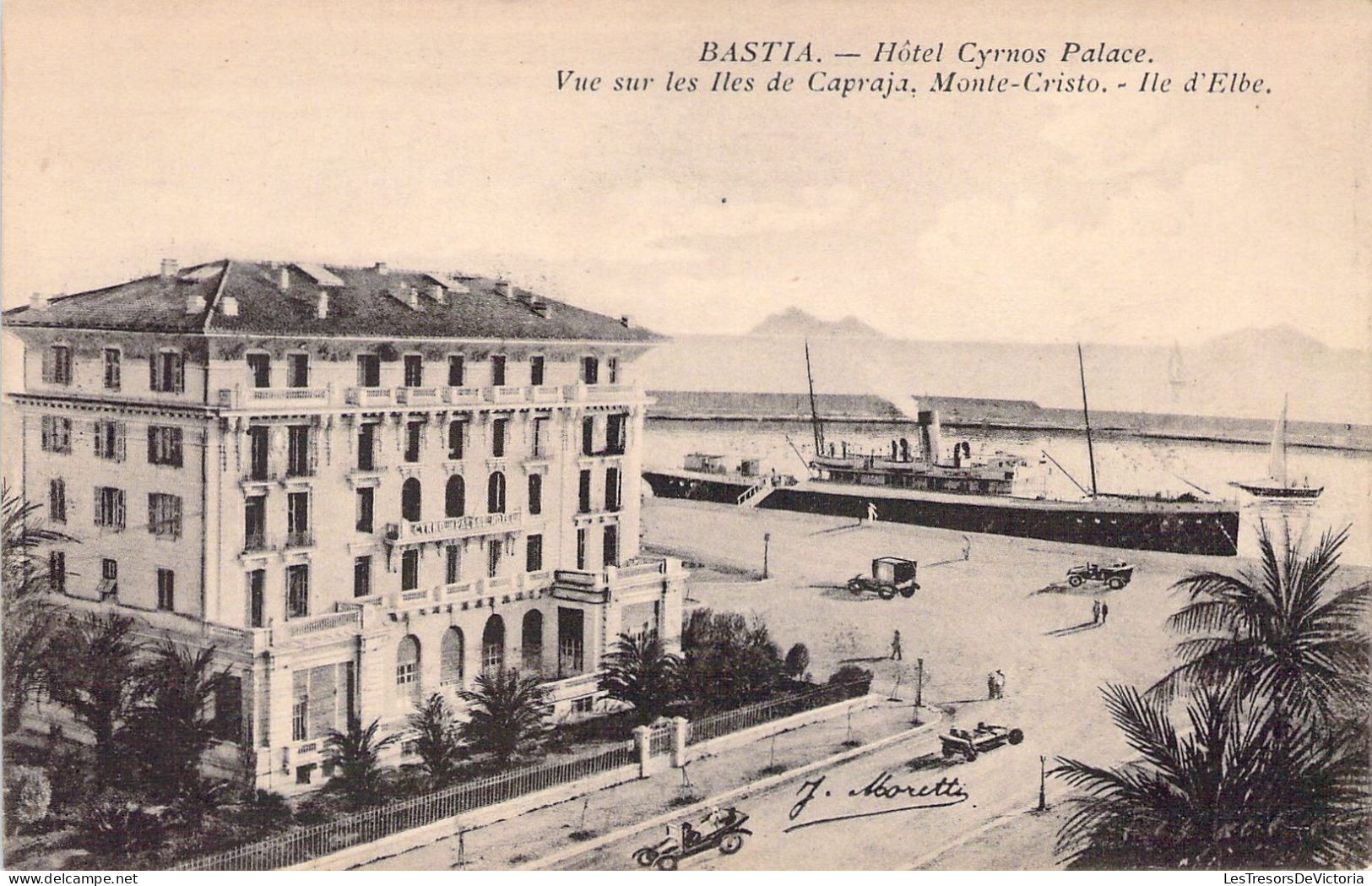 FRANCE - 2B - BASTIA - Hôtel Cyrnos Palace - Vue Sur Les Iles De Capraja Monte Cristo Ile D'Elb - Carte Postale Ancienne - Bastia