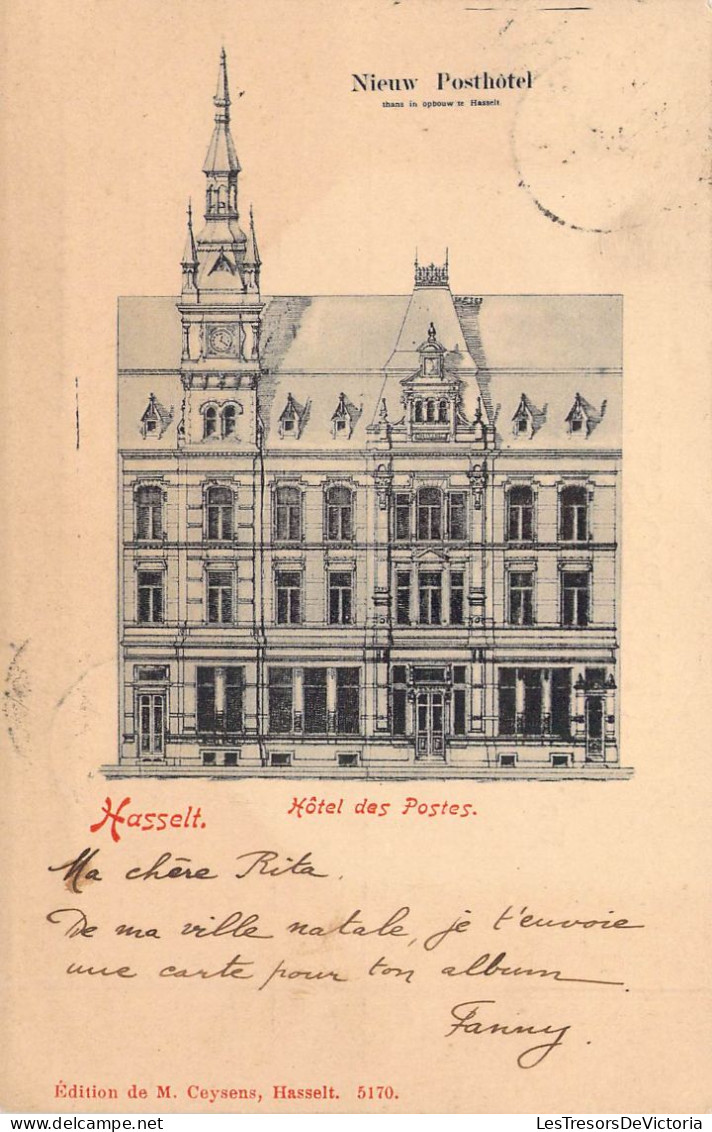 BELGIQUE - HASSELT - Hôtel Des Postes - Edition De M Ceysens - Carte Postale Ancienne - Hasselt