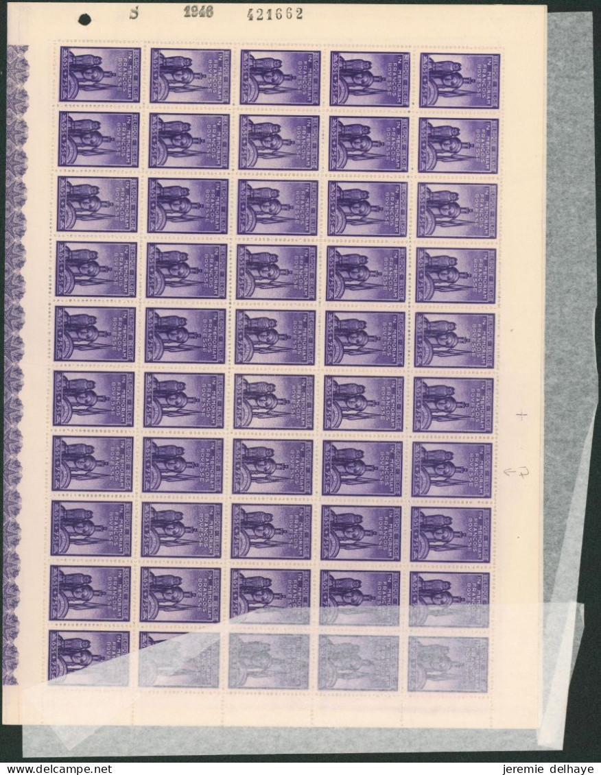 Série dite BODOVAN soit n°728/736** neuf sans charnières (MNH) en feuille de 100 timbres pliés en deux + protection.