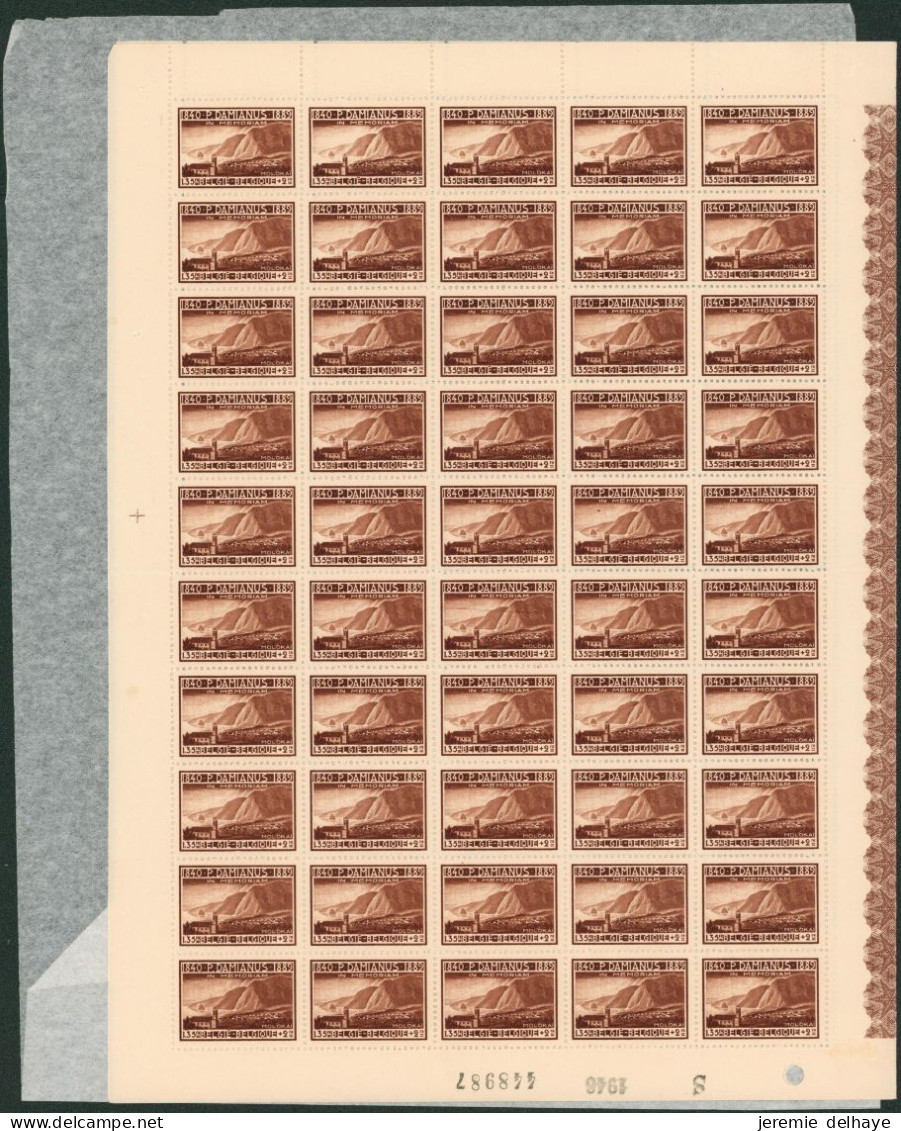 Série dite BODOVAN soit n°728/736** neuf sans charnières (MNH) en feuille de 100 timbres pliés en deux + protection.