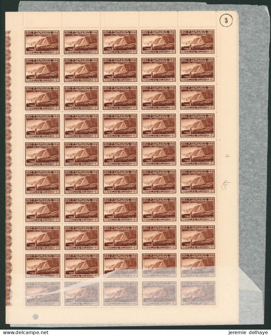 Série dite BODOVAN soit n°728/736** neuf sans charnières (MNH) en feuille de 100 timbres pliés en deux + protection.