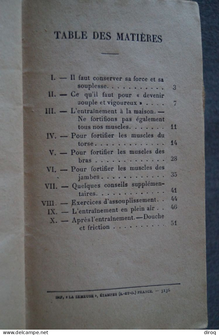 Pour être Souple Et Vigoureux,H.Dispan,gymnastique,culturisme,ancien,complet,16,5 Cm. Sur 9,5 Cm. - Deportes