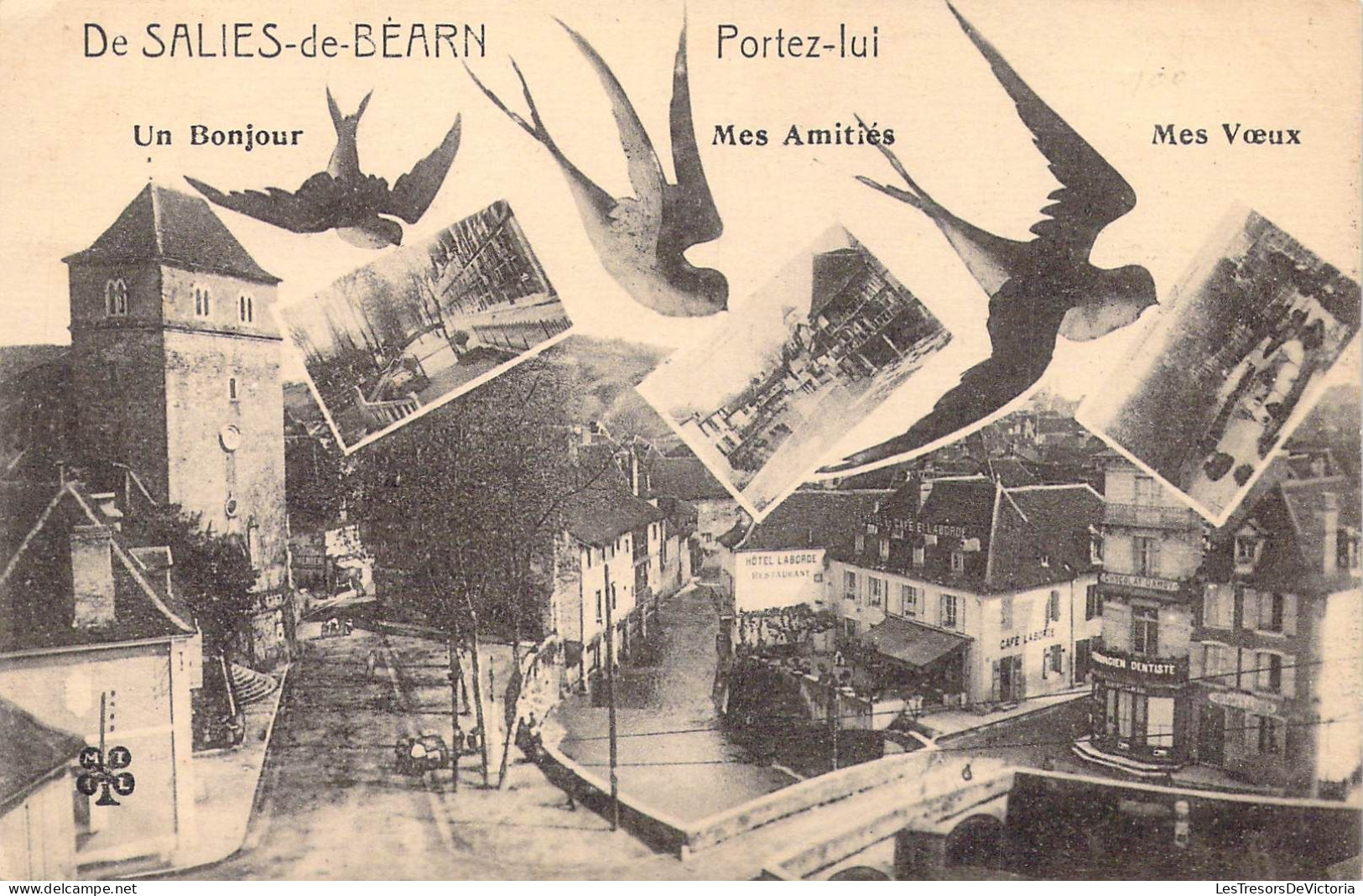 FRANCE - 64 - De Salies-de-Béarn - Portez-lui Un Bonjour, Mes Amitiés, Mes Vœux - Carte Postale Ancienne - Salies De Bearn