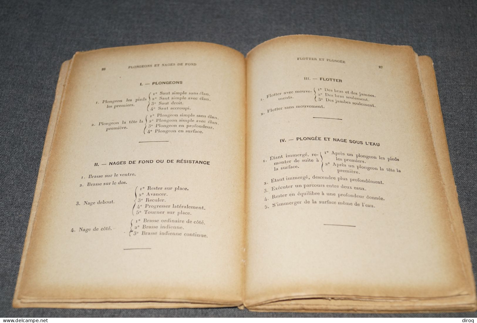 Natation,1933,Leçon type,G.Hébert,154 pages,ancien,complet,19 Cm. sur 12 Cm.
