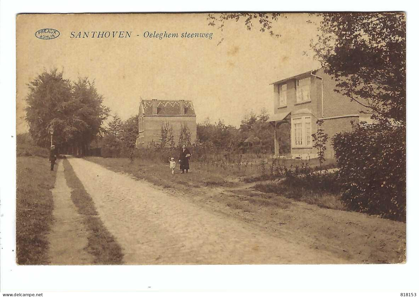 Zandhoven   SANTHOVEN   -  Oeleghem Steenweg  PREAUX à GHLIN  Uitg. J Jacobs-Driesen - Zandhoven