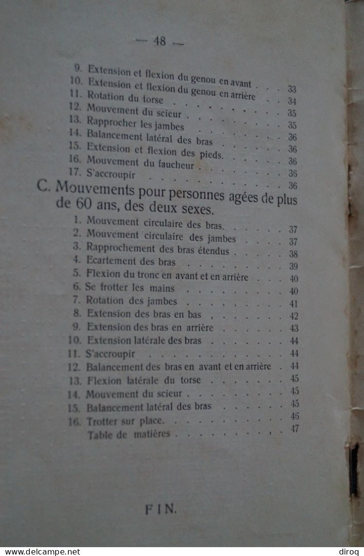 RARE,Gymnastique curative de la nervosité,complet 48 pages,ancien,22 Cm. sur 14,5 Cm.