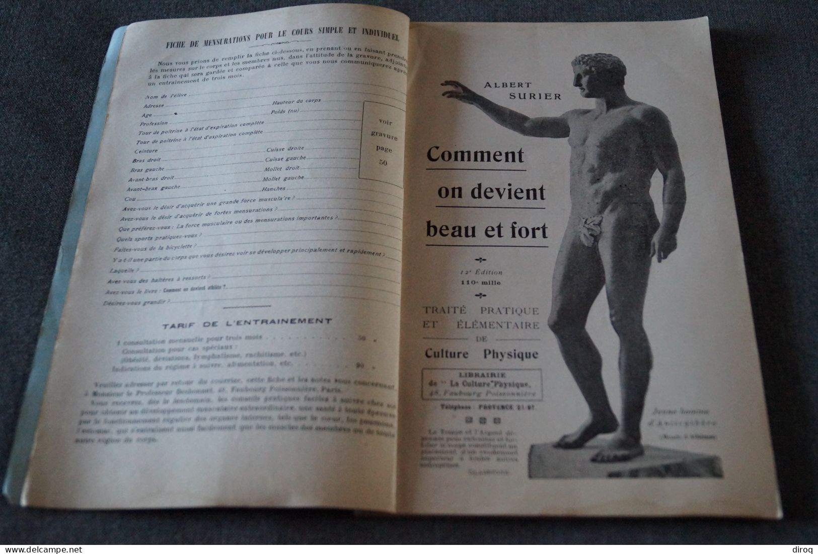 Comment On Devient Beau Et Fort,Albert Surier,complet 88 Pages,ancien,21 Cm. Sur 14 Cm. - Gimnasia