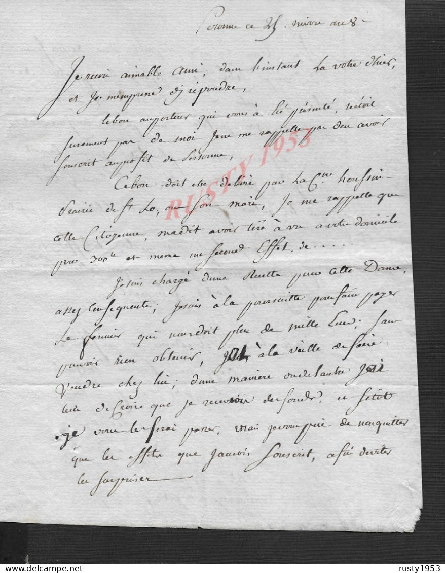 LETTRE DU CITOYEN AMI AN 8 DE PÉRONNE : - Manuscrits