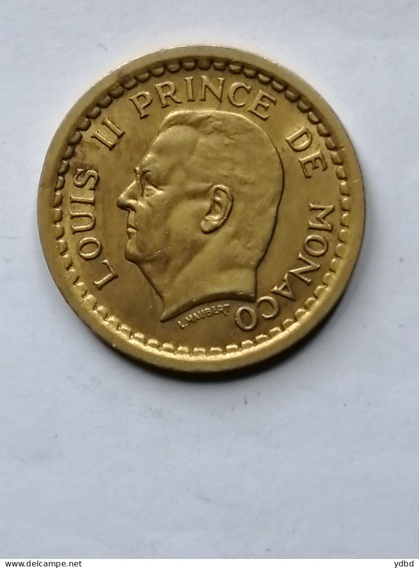 MONACO  =  PIECE DE MONNAIE DE 2 FRANCS  DE 1945 - 1922-1949 Louis II