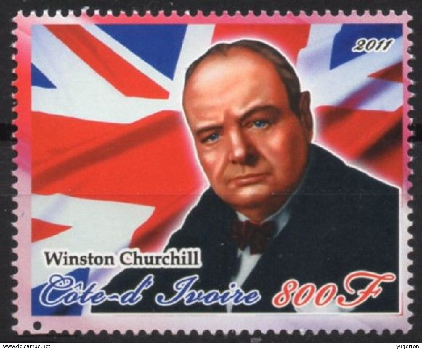 IVORY COAST 2011 - 1v - MNH - Wintson Churchill - Freemasonry - Flags - Flag - Great Britain - GB - Sir Winston Churchill