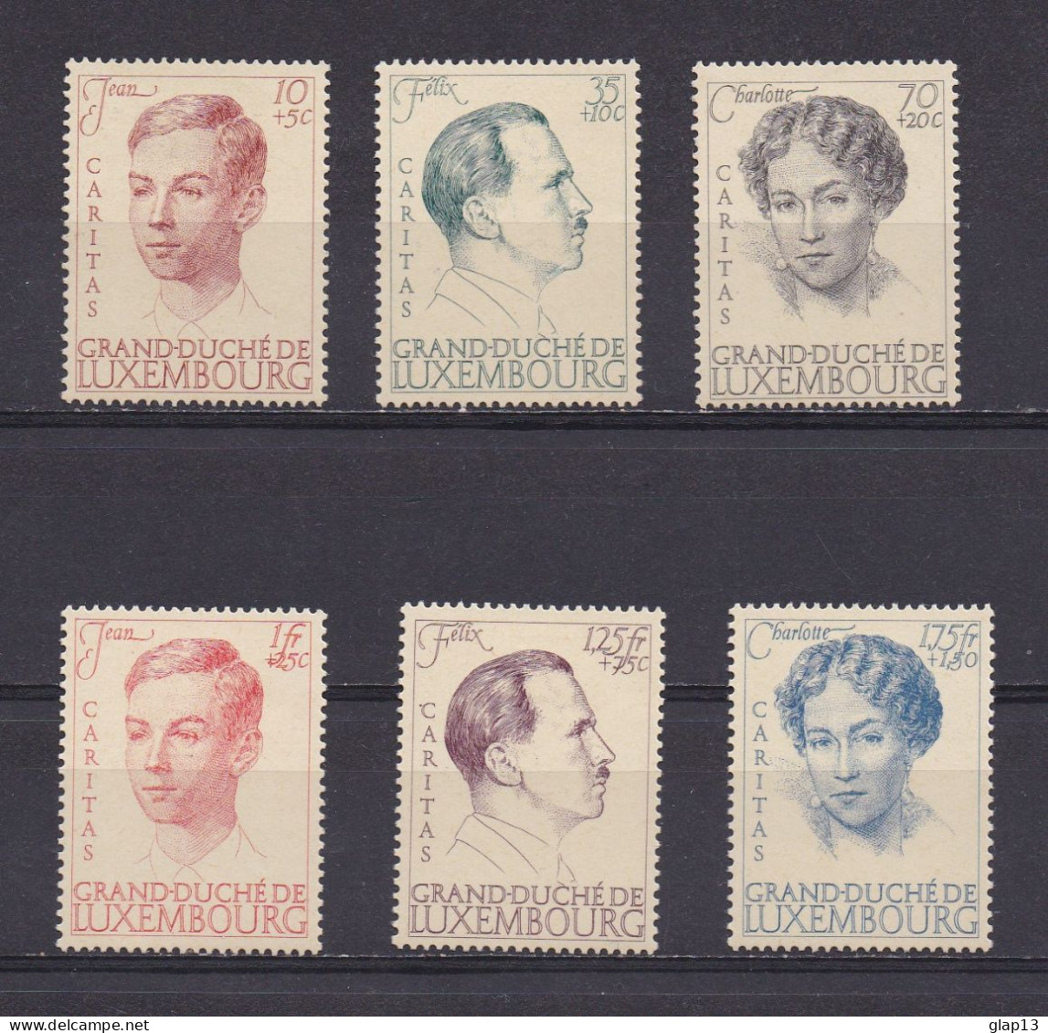 LUXEMBOURG 1939 TIMBRE N°324/29 NEUF AVEC CHARNIERE REGNE DE CHARLOTTE - Sonstige & Ohne Zuordnung