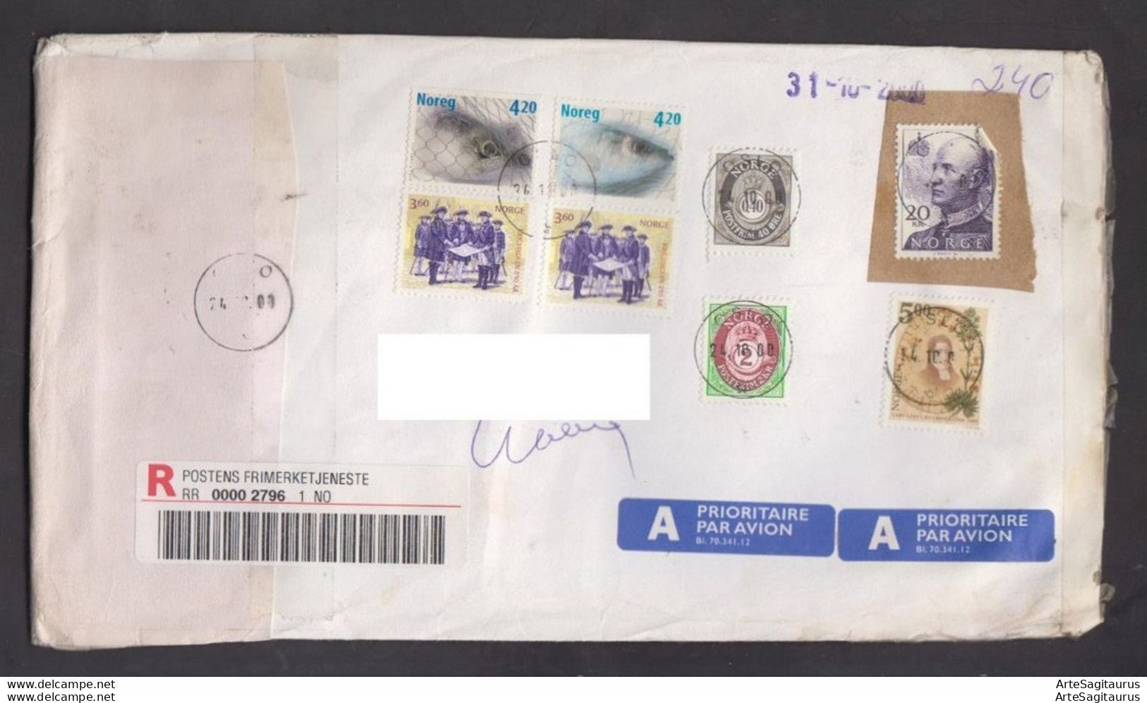 NORGE, R-COVER, Fishes, CN22, Republic Of Macedonia  (002) - Covers & Documents