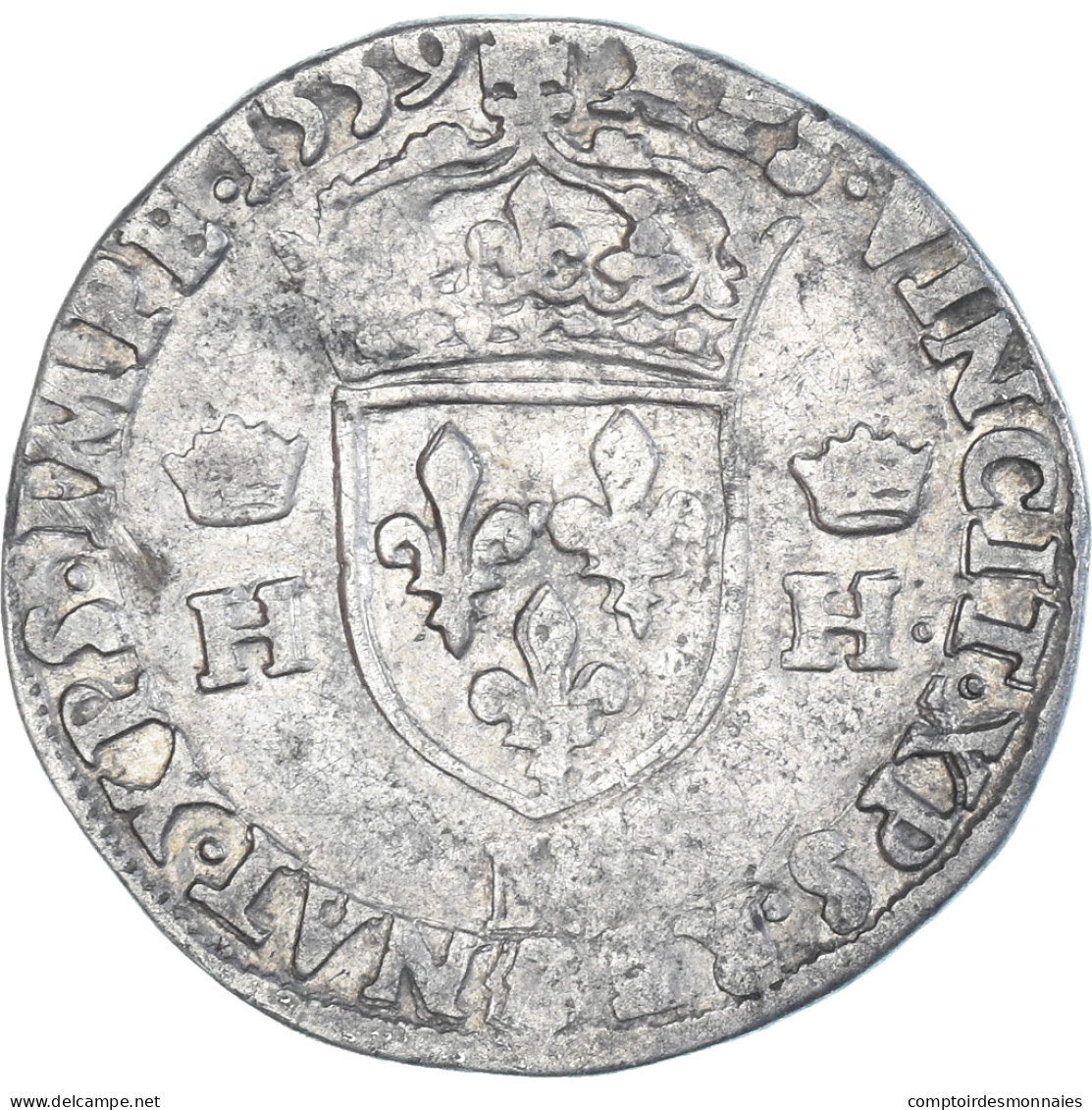 Monnaie, France, Henri II, Teston à La Tête Nue, 1559, La Rochelle, TB - 1547-1559 Henri II