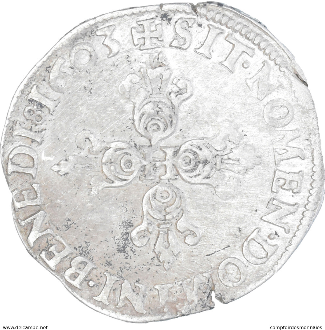 Monnaie, France, Henri IV, 1/2 Franc, 1603, Poitiers, TB+, Argent, Gadoury:590 - 1589-1610 Enrico IV