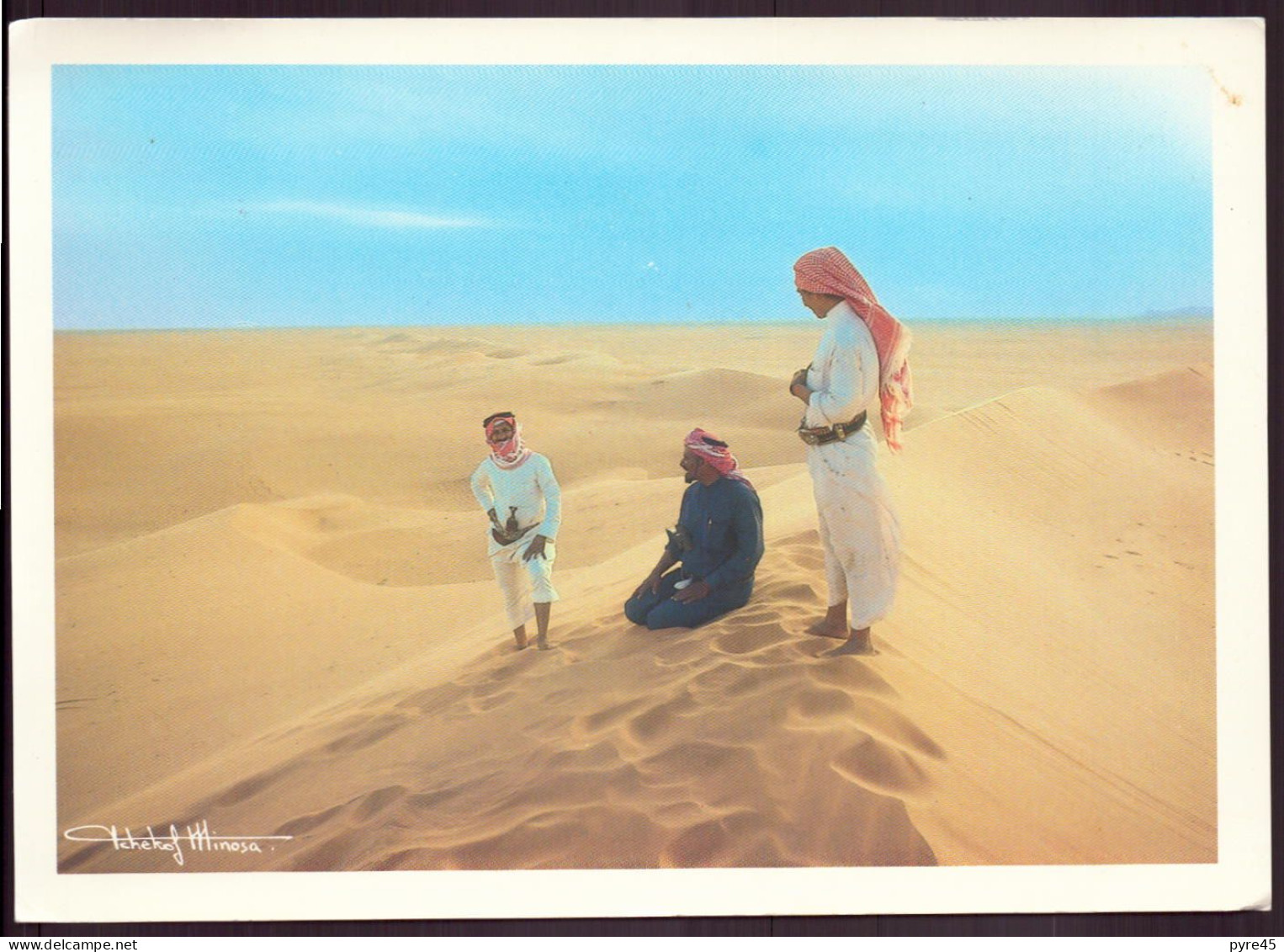 ARABIE SAOUDITE A SUNSET HALT ON THE SAND DUNES - 17 X 12 CM - Arabie Saoudite