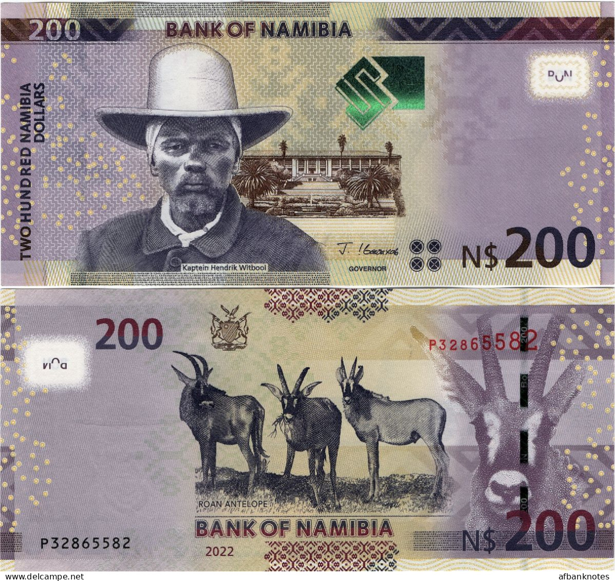 NAMIBIA       200 Dollars       P-15[d]       2022        UNC - Namibie