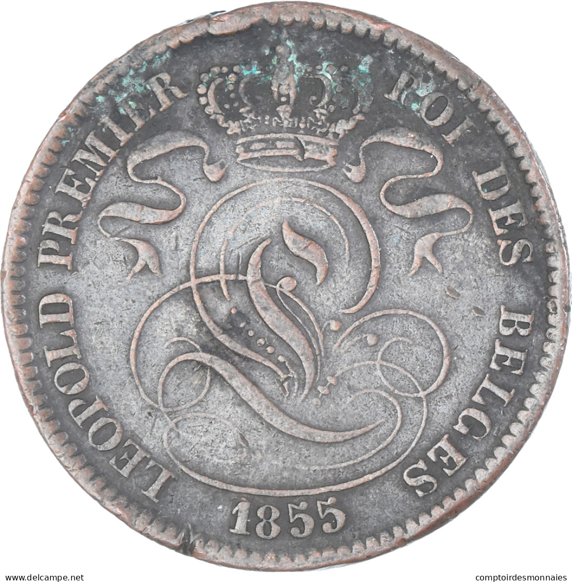 Monnaie, Belgique, Leopold I, 10 Centimes, 1855, Bruxelles, TTB, Cuivre, KM:2.1 - 10 Cent