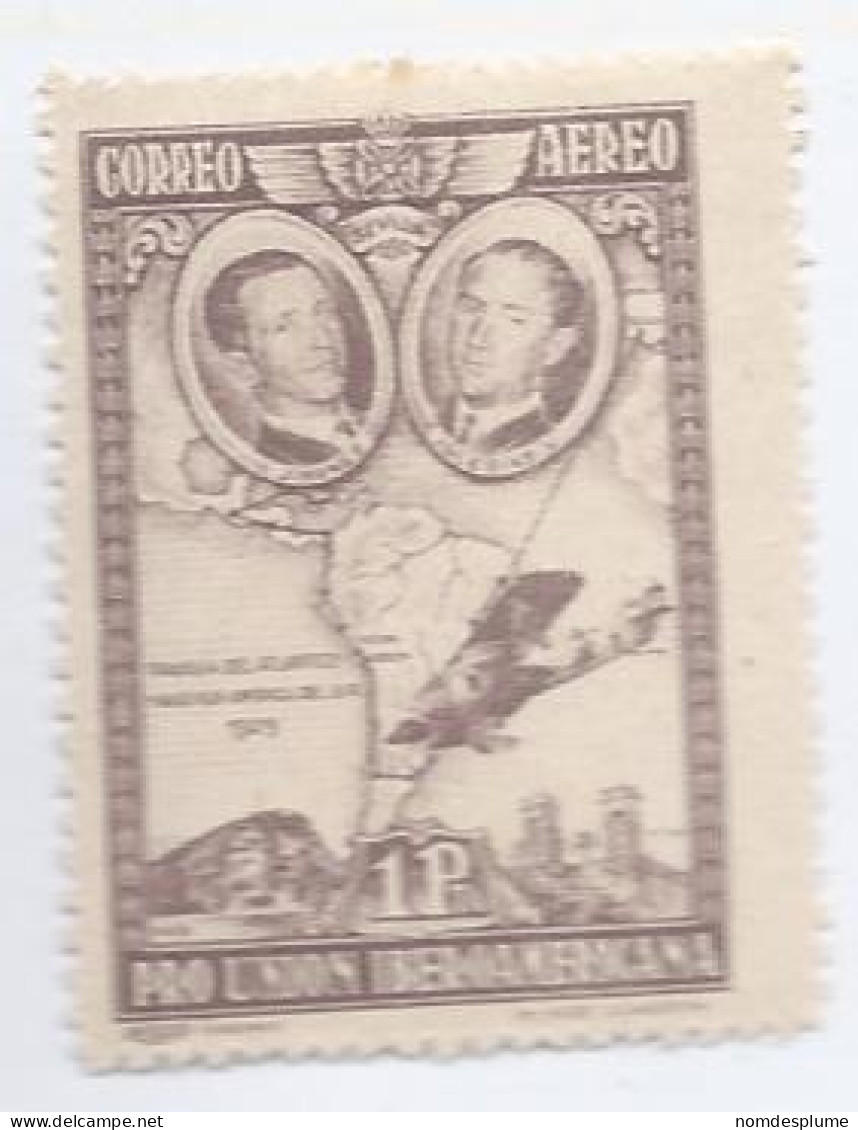 17698) Spain 1930 Airmail Brown Violet Mint Lightly Hinged - Unused Stamps