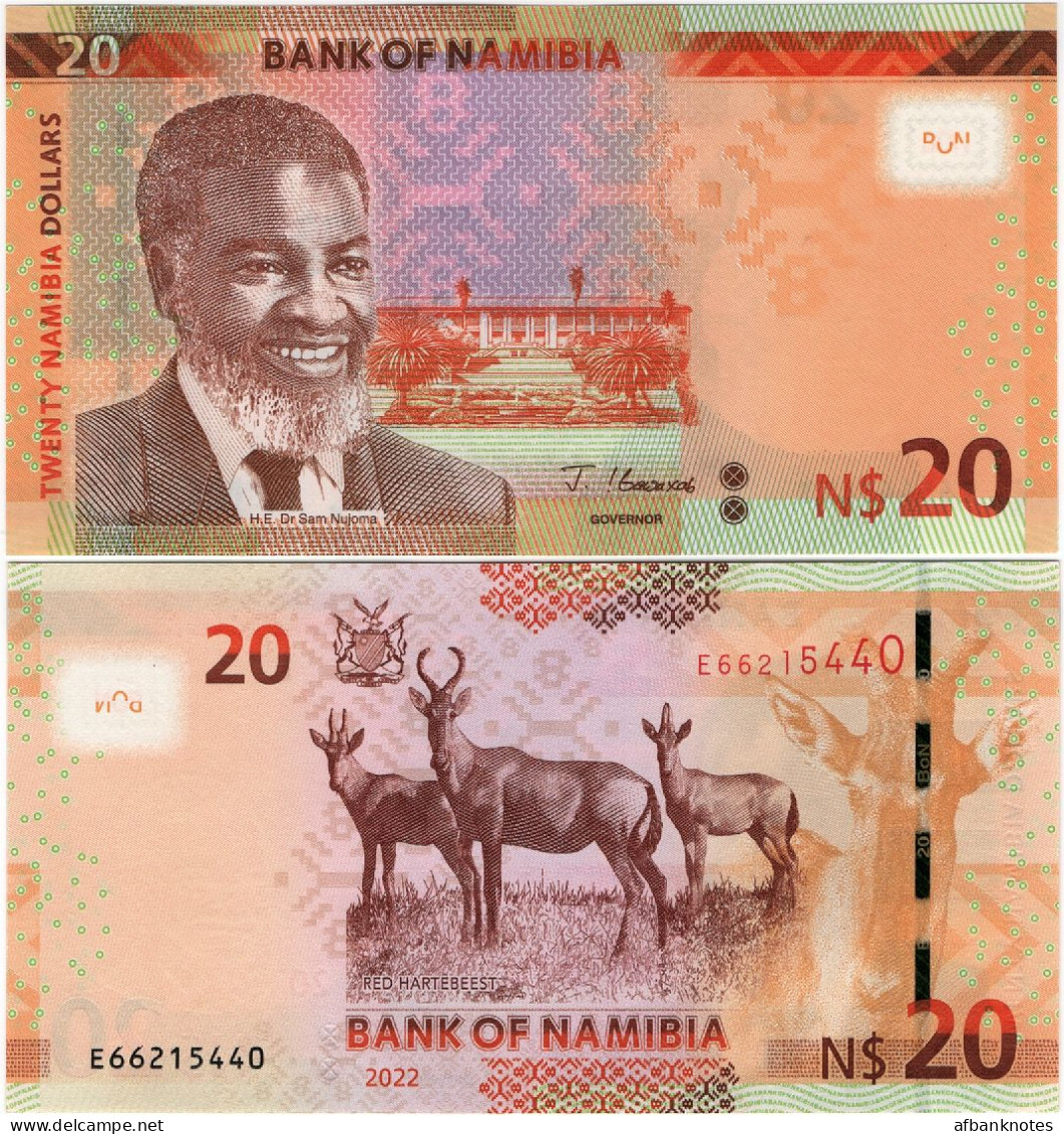 NAMIBIA       20 Dollars        P-17[c]       2022         UNC - Namibie