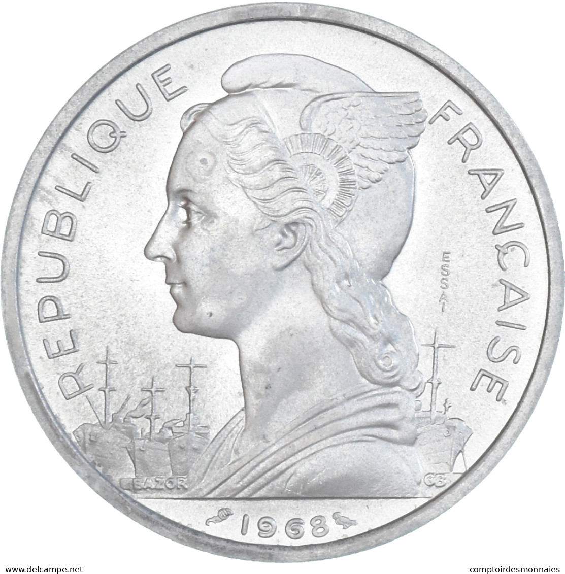 Monnaie, Territoire Français Des Afars Et Des Issas, 5 Francs, 1968, MDP, ESSAI - Djibouti