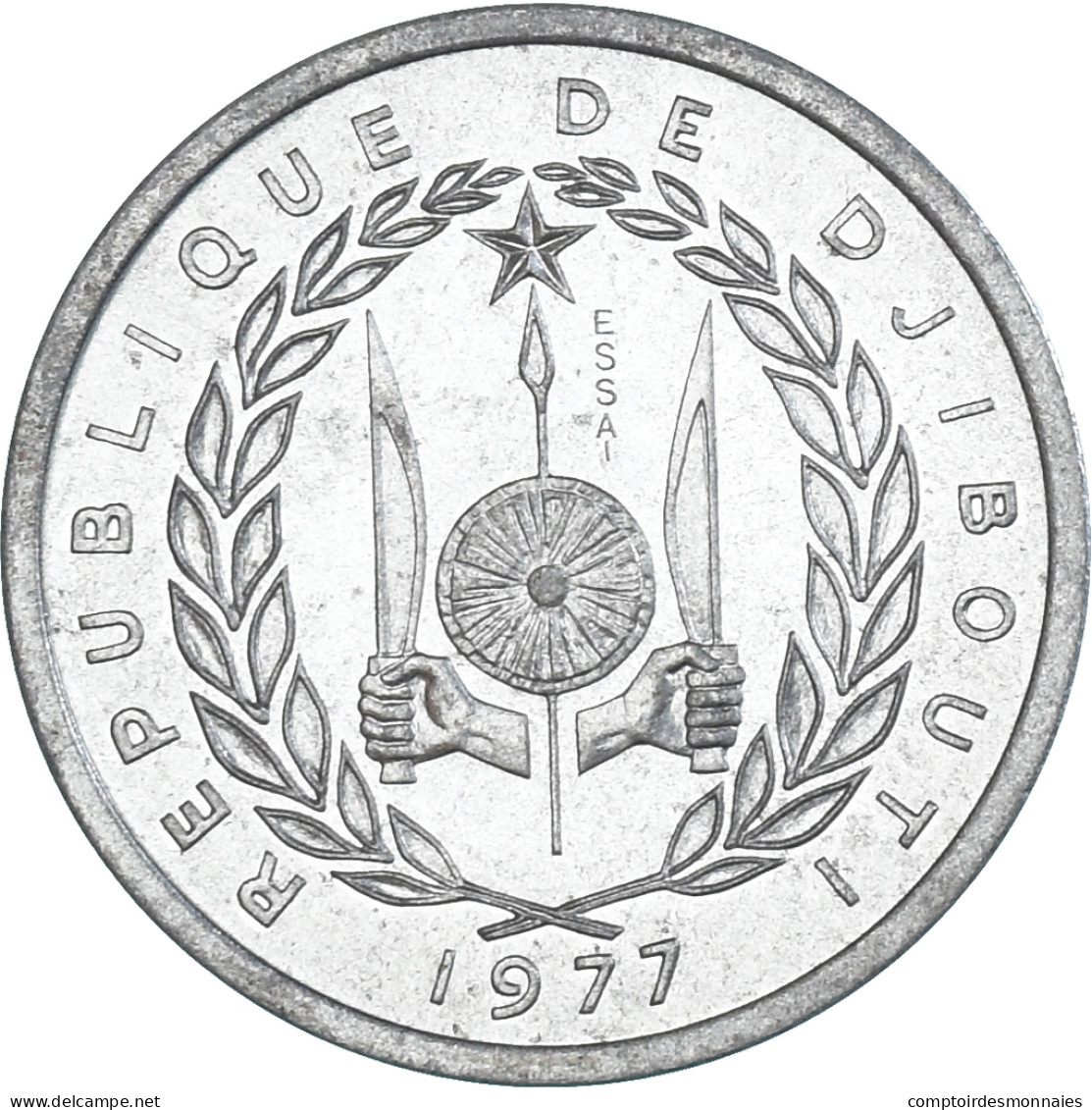 Monnaie, Djibouti, Franc, 1977, Monnaie De Paris, ESSAI, FDC, Aluminium, KM:E1 - Gibuti