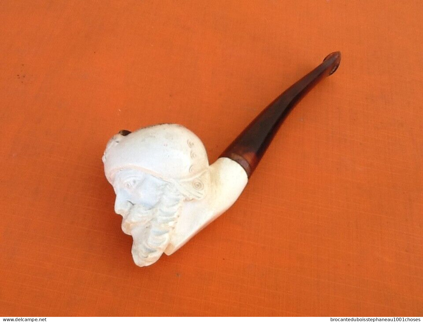 Pipe Ancienne " écume De Mer "  Tête De Sultan Sculptée - Meerschaumpfeifen