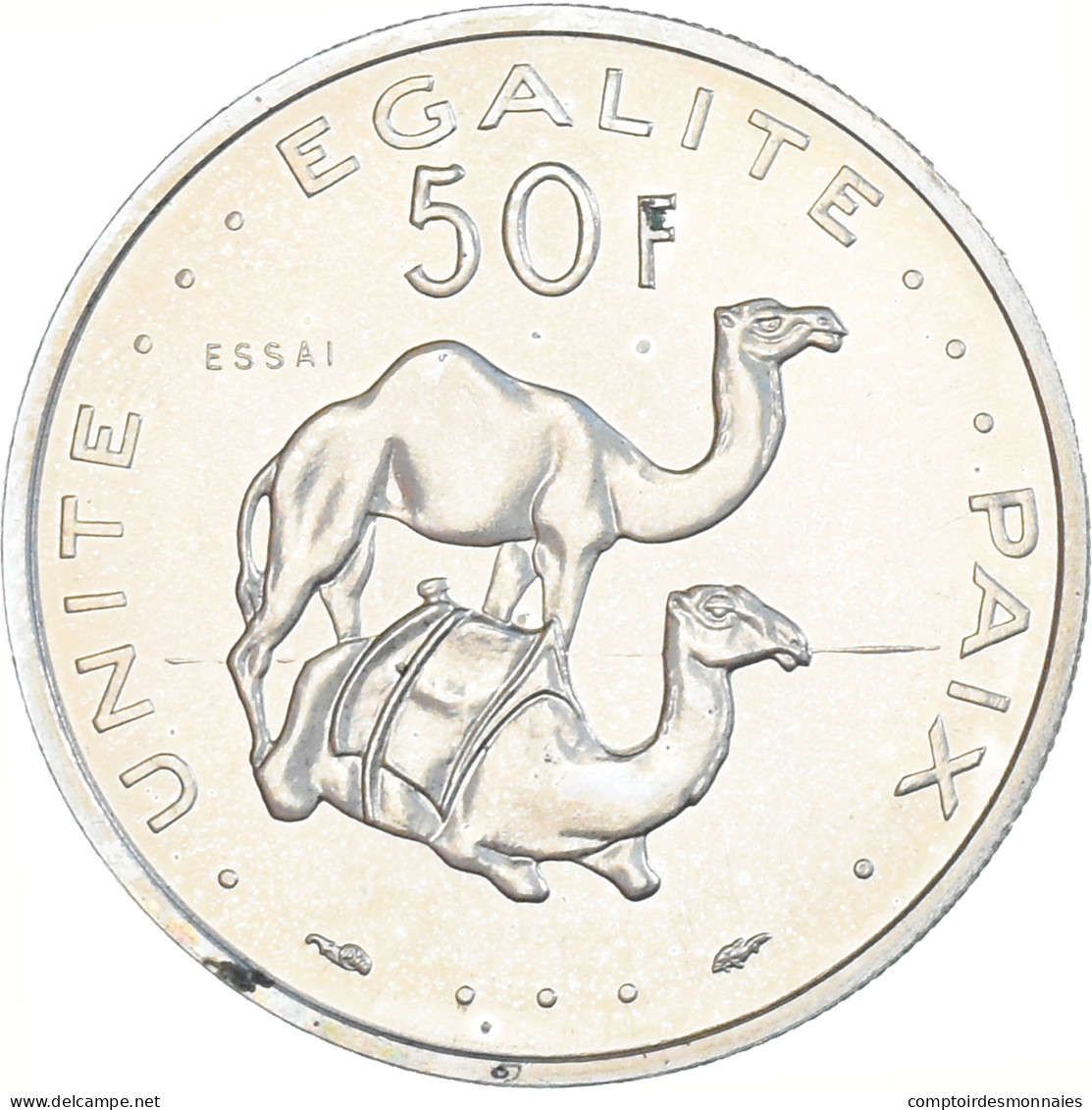 Monnaie, Djibouti, 50 Francs, 1977, Monnaie De Paris, ESSAI, FDC, Cupro-nickel - Djibouti