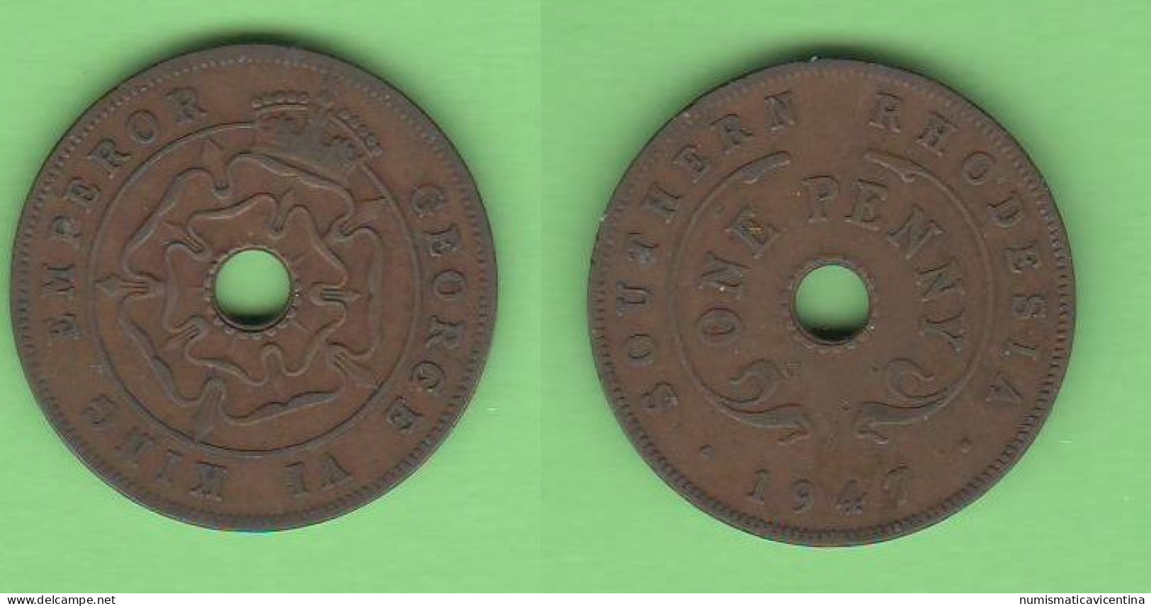 Rhodesia Sud South ONE PENNY 1947 King George VI° Southern Rhodesia - Rhodesia