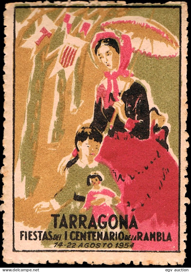 Tarragona - Viñetas - S/Cat * - 1954 - "Tarragona - Fiestas I Centenario De La Rambla" - Vignettes De Fantaisie