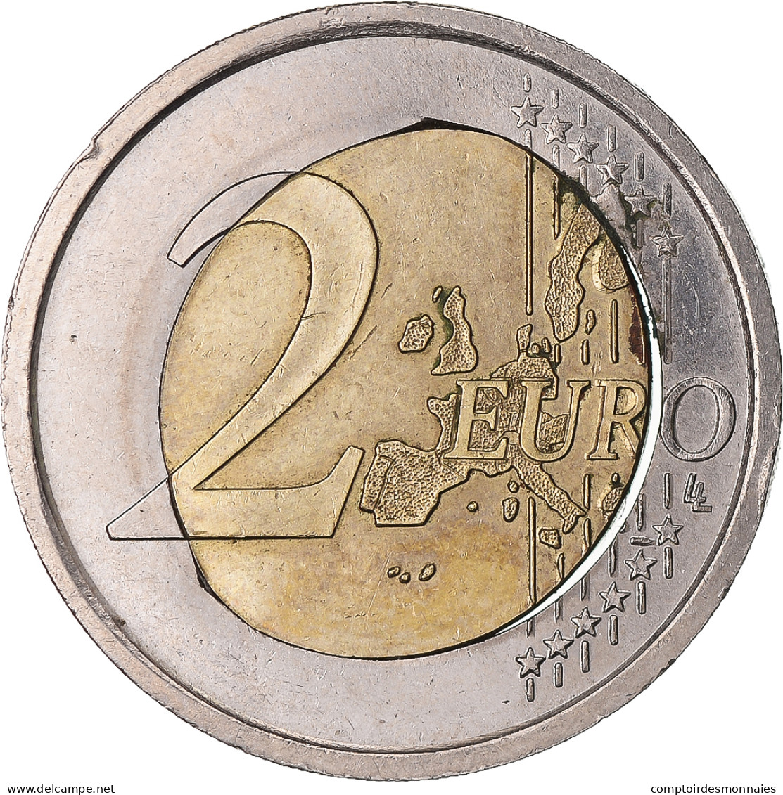 Italie, 2 Euro, Torino Winter Olympics, 2006, Rome, Error Misaligned Core, SUP+ - Variétés Et Curiosités