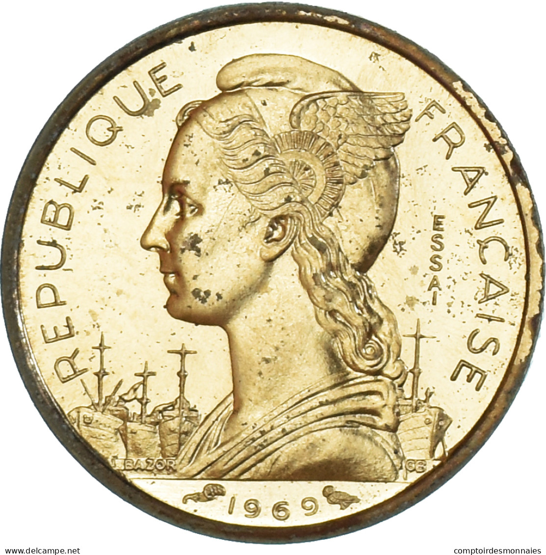 Monnaie, Territoire Français Des Afars Et Des Issas, 10 Francs, 1969, MDP, ESSAI - Gibuti