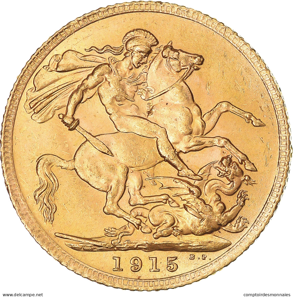 Monnaie, Grande-Bretagne, George V, Souverain, Sovereign, 1915, Londres, SUP - 1 Sovereign